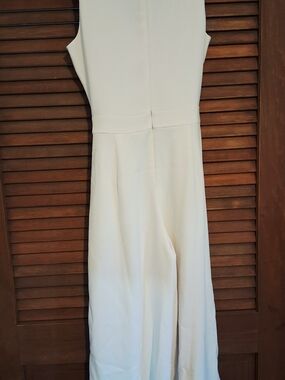 Boston Proper Wide Leg White/Cream Jumpsuit.